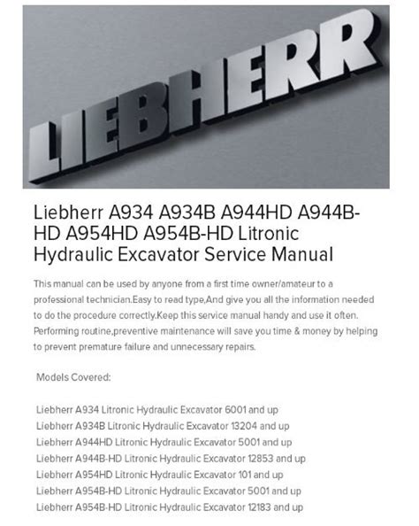 Liebherr a934 a934b a944hd a944b hd excavator service manual. - Ies lighting handbook 1984 reference volume.