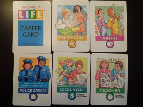 Life Board Game Career Cards