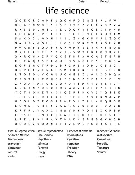 Life Science Word Search Word Search Printable