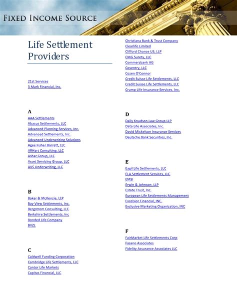 Life Settlement Providers by David Samuel - Issuu