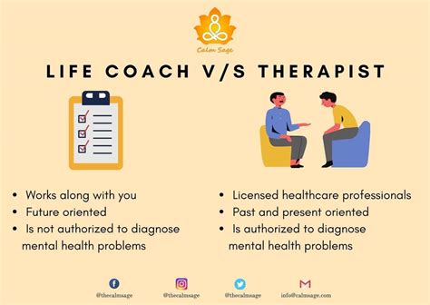 Life coach vs therapist. Coaches are not trained in counselling or psychotherapy skills – this means they are not trained to work with the 'why' of their client's behaviour, rather, ... 