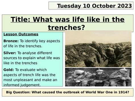 Life in the Trenches Teaching Resources