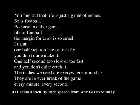 Life is a Game of Inches Thoughts from an 8pm Warrior
