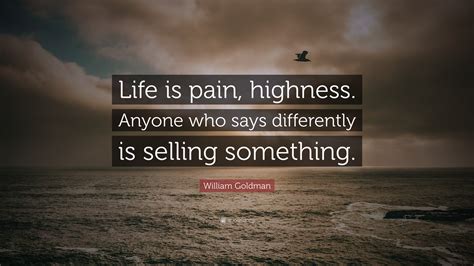 Life is pain. Life is pain. Anybody that says different is selling something. Get all the details, meaning, context, and even a pretentious factor for good measure. 