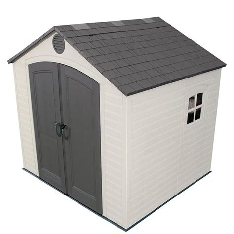 Lifetime 6411 Outdoor Storage Shed with Window, 8 by 7.5 Feet,Putty/Brown. 