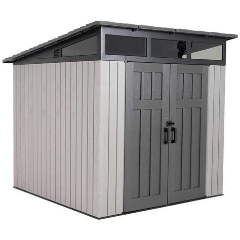 Lifetime resin modern shed. Keter offers a wide variety of sizes when it comes to outdoor storage sheds. Our sheds come in three convenient sizes to cater to your specific requirements: small, medium, and large . The small sheds, measuring around 4x2 feet with 30 to 35 cubic feet of storage space, are perfect for gardening tools and pool toys. 