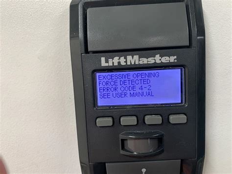 Liftmaster excessive closing force detected 4-3. Good Morning, I am looking for an app compatible with the Lift Master 8500W garage door opener that we can program a schedule to both Open and Close through the app. MyQ will only let you close. read more 