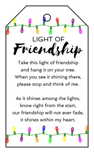 Light Of Friendship Poem Printable Free