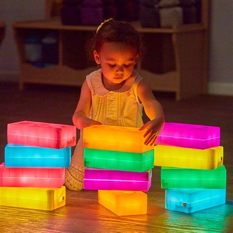 Light Up Tactile Glow Spheres and Construction Bricks