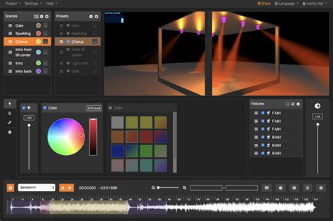 Light show software free.  Control your fixtures, apply colors, settings an...