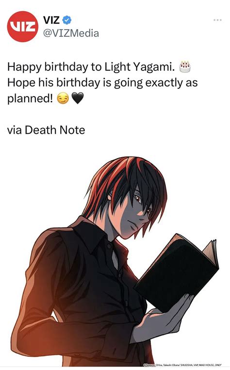 Light yagami birthday.  155K subscribers in the deathnote community.  When he fou...