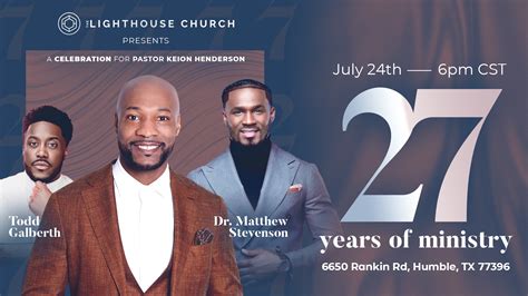 Lighthouse church pastor keion. Pastor Keion Henderson is the lead pastor of The Lighthouse Church in Houston, Texas. The Mission: The LightHouse Church is committed to equipping people thr... 