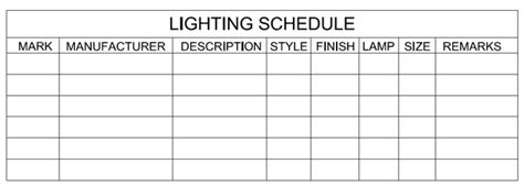 Lighting Schedule Template Diy Projects