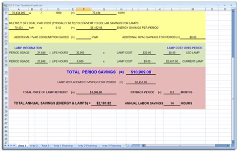 Lighting Spreadsheet Excel TEMPLATE