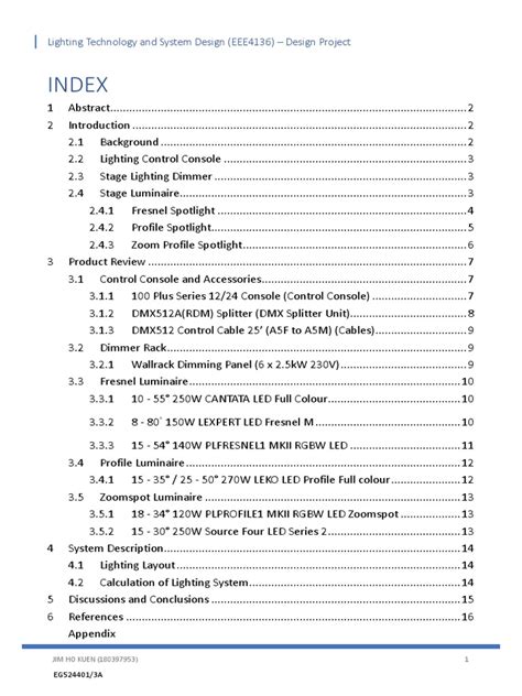 Lighting Technology and System Design - Design Project