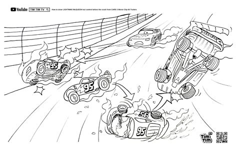 Lightning Mcqueen Crash Coloring Pages