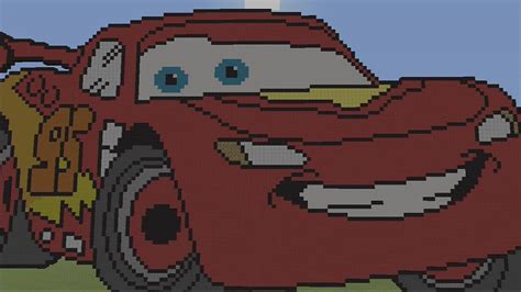 Lightning Mcqueen pixel art minecraft - YouTube