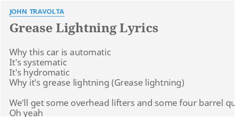 Lightning grease lyrics. Things To Know About Lightning grease lyrics. 