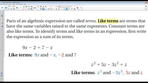 Like Terms and Simplest Form YouTube