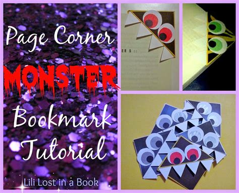 Lili Lost in a Book Bookish Tutorial Page Corner Monster Bookmarks