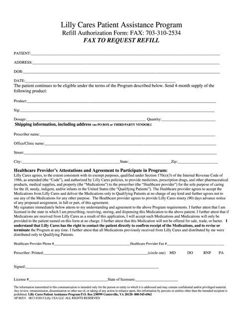 Lilly Cares Refill Request Form 2021 Fill Out and Sign Printable PDF