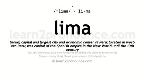 Lima Definition & Meaning - Merriam-Webster