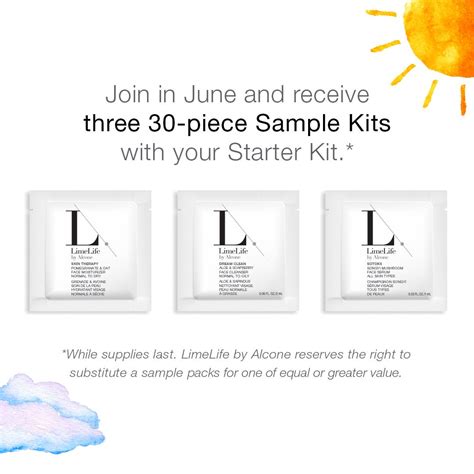 LimeLife by Alcone June join incentive....receive three 30 packets of samples in your starter