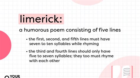 Limerick poem 5 lines for students.  Learn rhyme patterns, simple steps,...