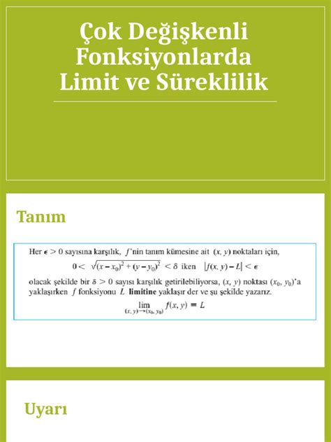 Limit Süreklilik. 
