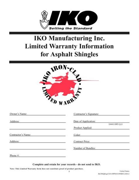 Limited Warranty Sample Archives - IKO Commercial