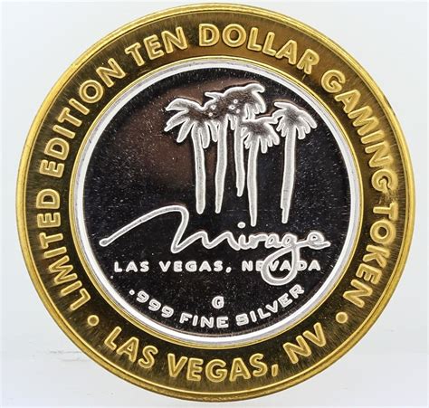 This is a "Wild Bill" Limited Edition $10 Gaming Token made of .999 Silver from Buffalo Bill's Casino in Jean, Nevada. It has been preserved inside a plastic shield and has no signs of damage, fading, "Limited Edition $10 Gaming Token from The Mirage Hotel & Casino Las Vegas, Nevada GT57. This Gaming Token is listed in.. 