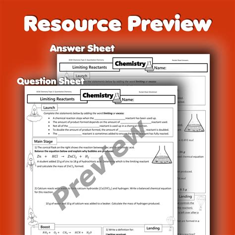 Limiting Reactants Home Learning Worksheet GCSE Teaching Resources