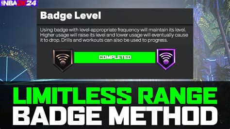 Limitless range badge. TheRealHPShizzle. • 8 yr. ago. I think it has always been that you had to make atleast 30% of the attempts to unlock the badge. That might be your issue. 2. [deleted] • 8 yr. ago. Im not sure you have to go 30% I got it while trying to get tireless scorer and I was shooting like 12-62 or 65 from 3 each game. 1. 