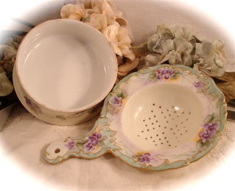 Limoges Tea Strainer Tresseman Vogt Porcelain Limoges Etsy