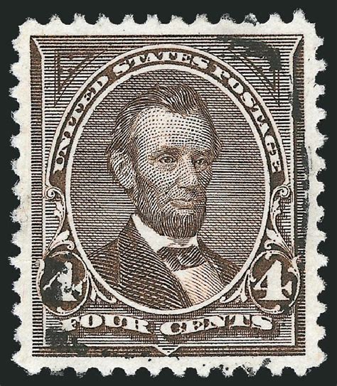 RARE - USA Stamps Brown 4 cents Lincoln 1883 - 