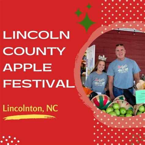 Lincoln County Apple Festival. Festival. Downtown Lincolnton,nc. 101 E Church St, Lincolnton, NC 28092, United States. Event in Lincolnton, NC by Lincoln …. 