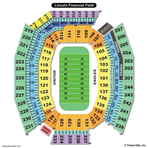 Lincoln financial field seating chart seat numbers. The Club Level at Lincoln Financial Field is perfectly situated on the second tier of seating, hanging over the lower bowl. The seats are among the largest in the stadium and feature extra padding. For Football Games These seats offer some of the best-unobstructed sightlines due to their elevation and proximity to the field. 
