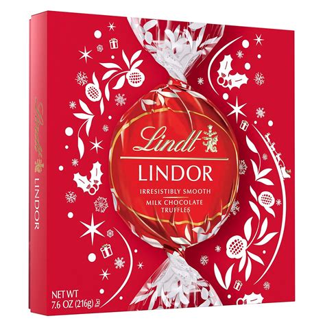 Lindt LINDOR Holiday Milk Chocolate Truffles Modern Gift Box, …