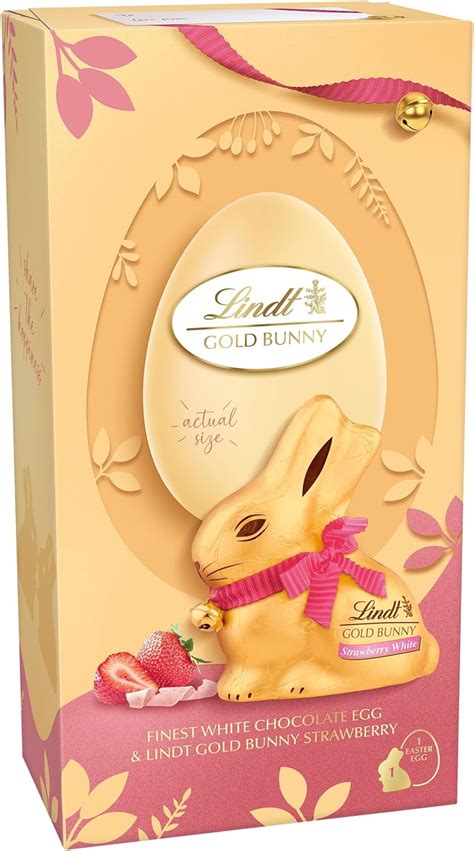 Lindt is selling a strawberry white chocolate Easter egg + bunny