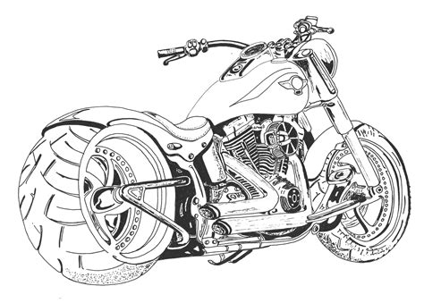 Line Drawing Motorcycle