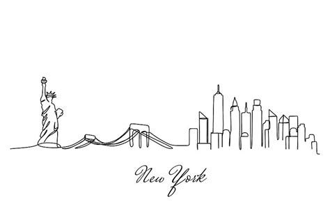 Line Drawing New York Skyline