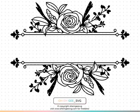 Line Floral Border - Etsy