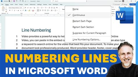 Line Numbering in Word 2013 YouTube