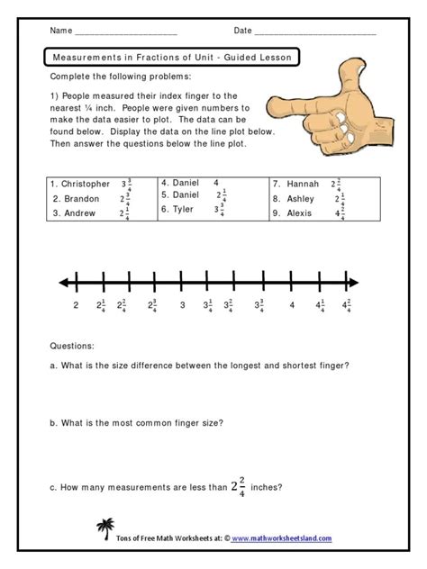 Line Plot Worksheets With Fractions