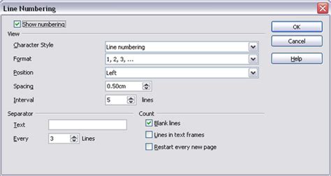 Line numbering - Apache OpenOffice Wiki