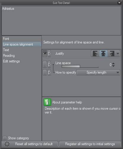 Line space/alignment settings - Learn Clip Studio Paint - Second ...