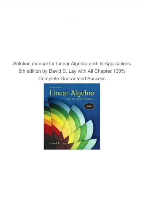 Linear Algebra David Lay Solutions Manual Pdf
