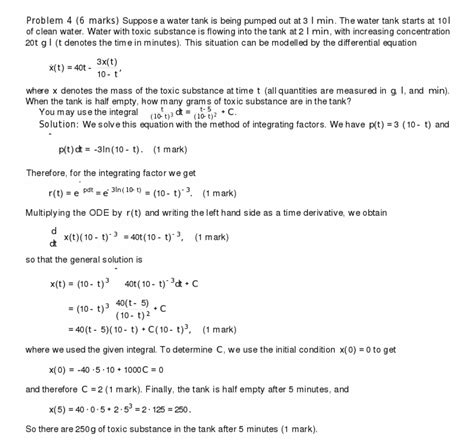 Linear Differential Equations Tank Problem Mathematics Stack Exchange