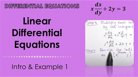 Linear Differential Equations. Introduction and Example 1. YouTube