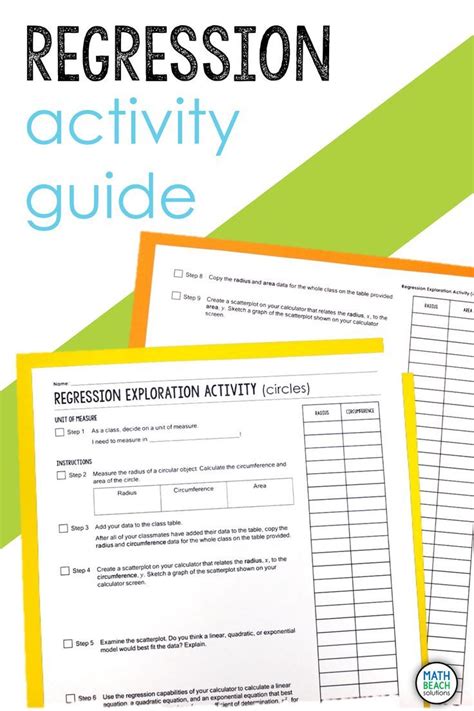 Linear Exponential Quadratic Regression Worksheet Quadraticworksheet com